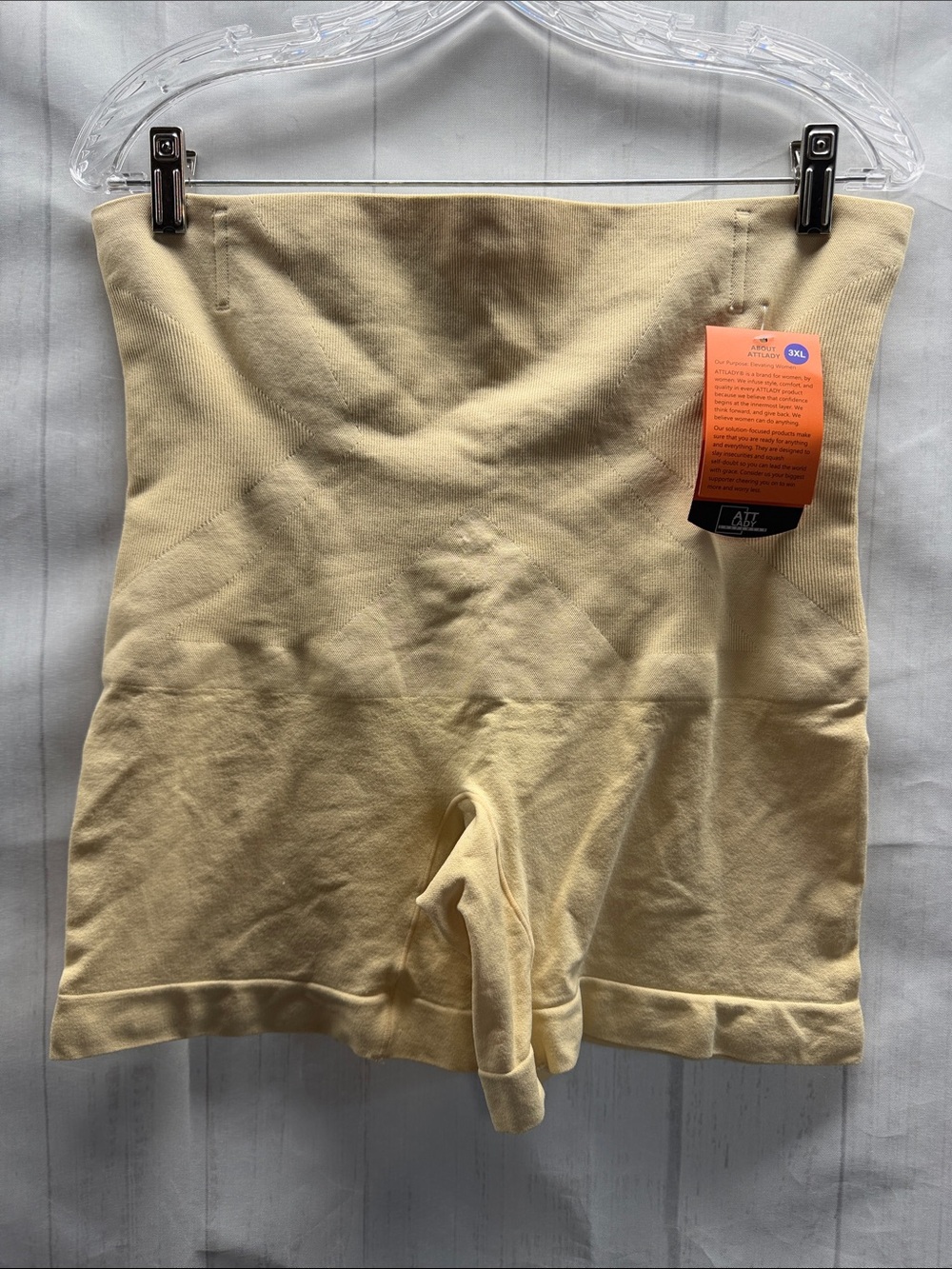 ATTLady NWT Cream Nude High Waist Shaping Shapewear Shorts Size 3X